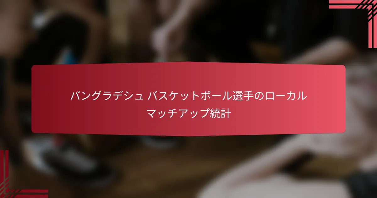 バングラデシュ バスケットボール選手のローカルマッチアップ統計