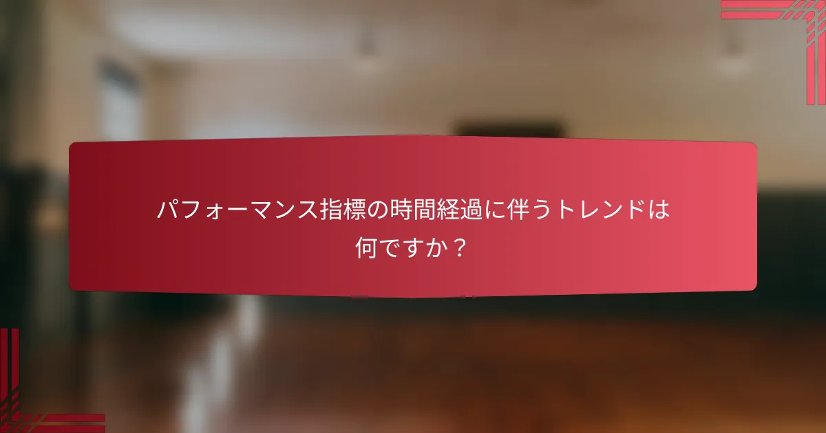 パフォーマンス指標の時間経過に伴うトレンドは何ですか？
