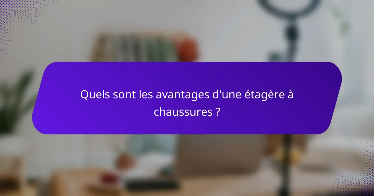 Quels sont les avantages d'une étagère à chaussures ?